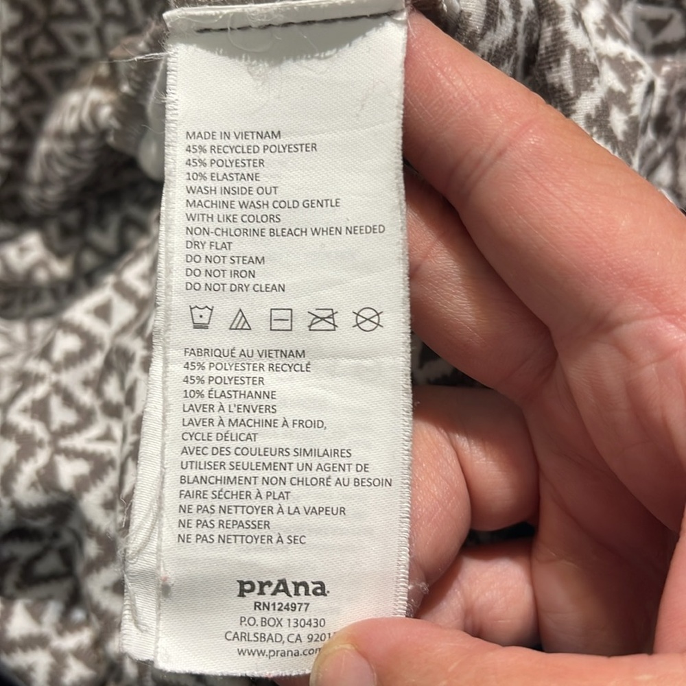 Prana Taupe & White Patterned High Rise Cropped Jogger Pants Women’s Size Small - Picture 7 of 10